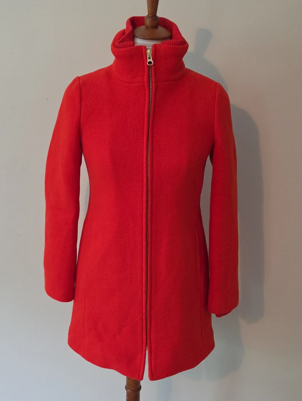 J.Crew Nello Gori Full Gold Zip 80 % Wool Jacket